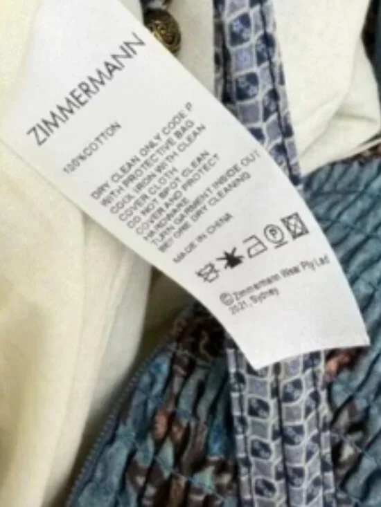 Zimmermann Beige and Blue Floral Halter Maxi Dress - Picture 7 of 9